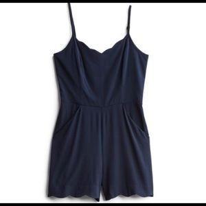 Navy scalloped romper